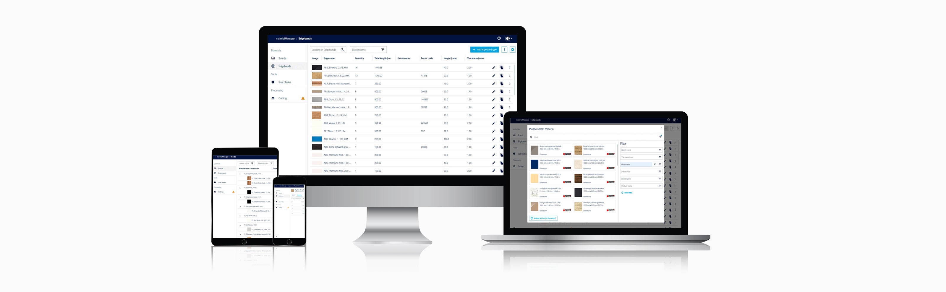 material Manager - All material data managed in one application.