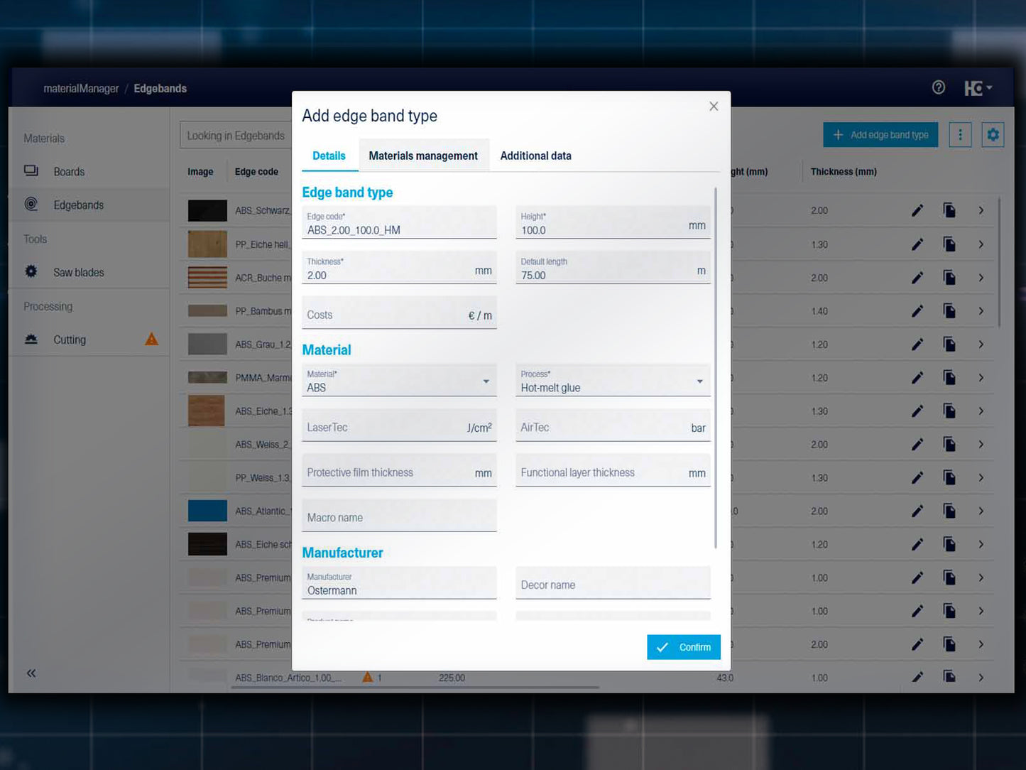 material Manager - All data managed in just one digital application.