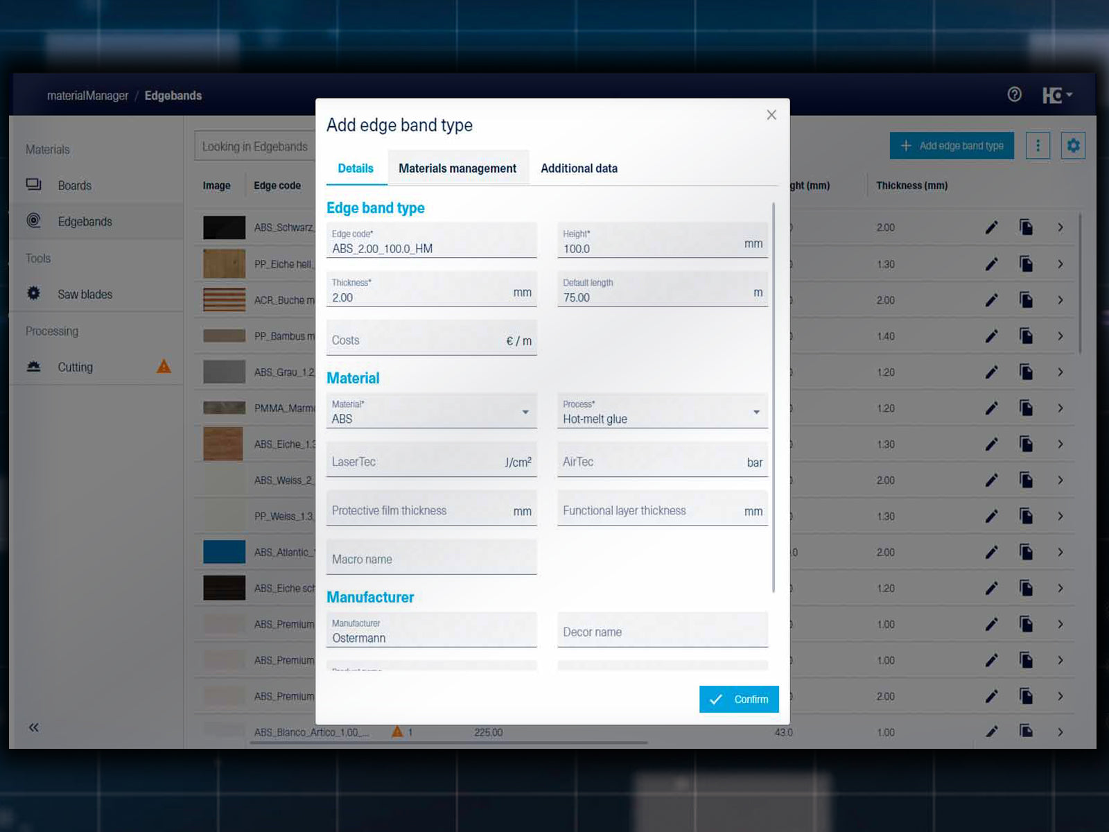 material Manager - All data managed in just one digital application.