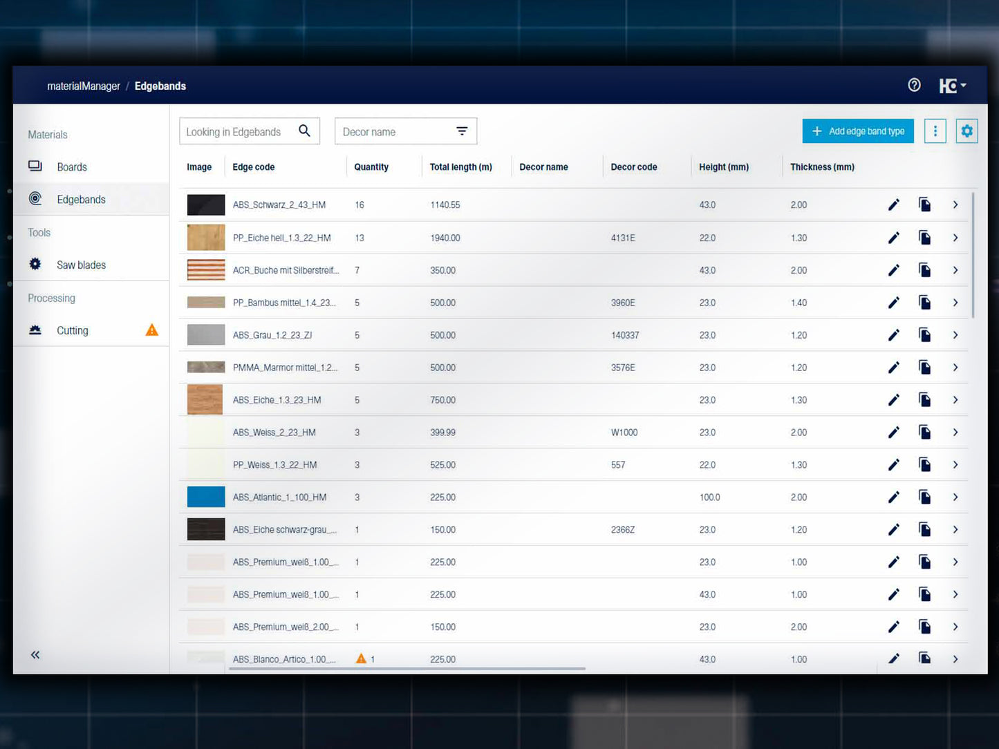 material Manager - All data managed in just one digital application.