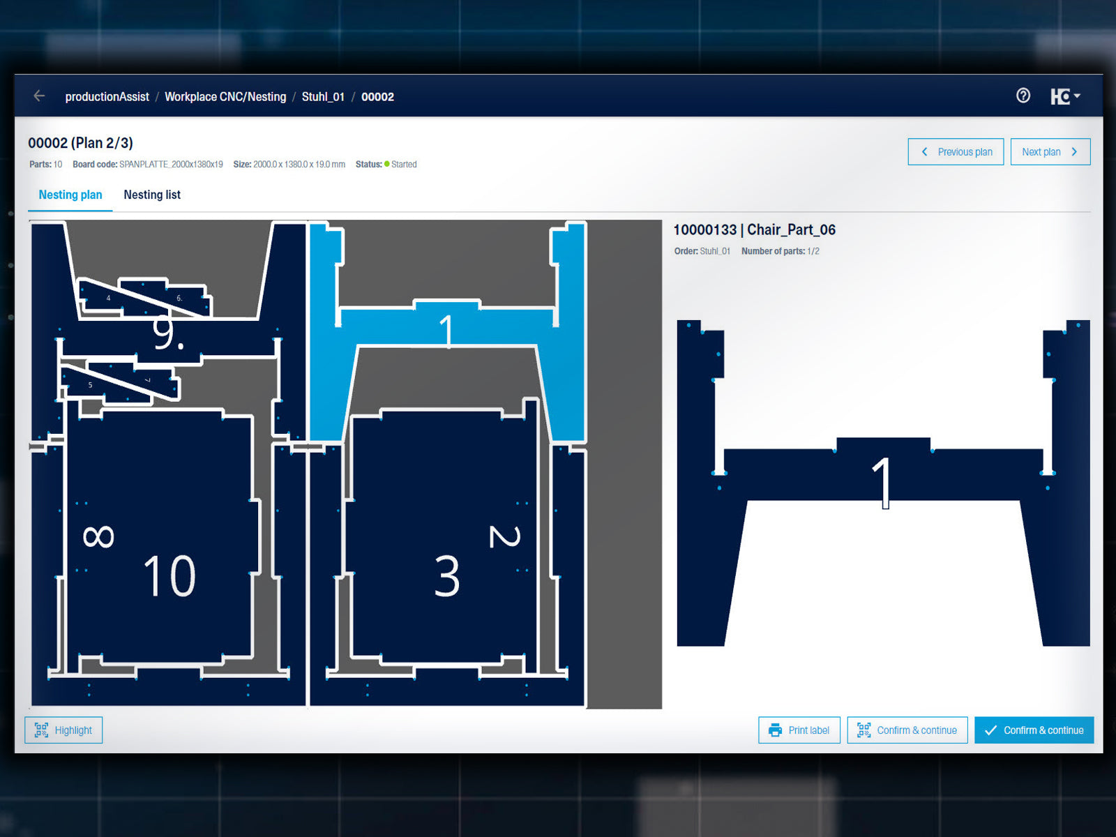 Nesting Production Set - Saving material & labeling on nesting.