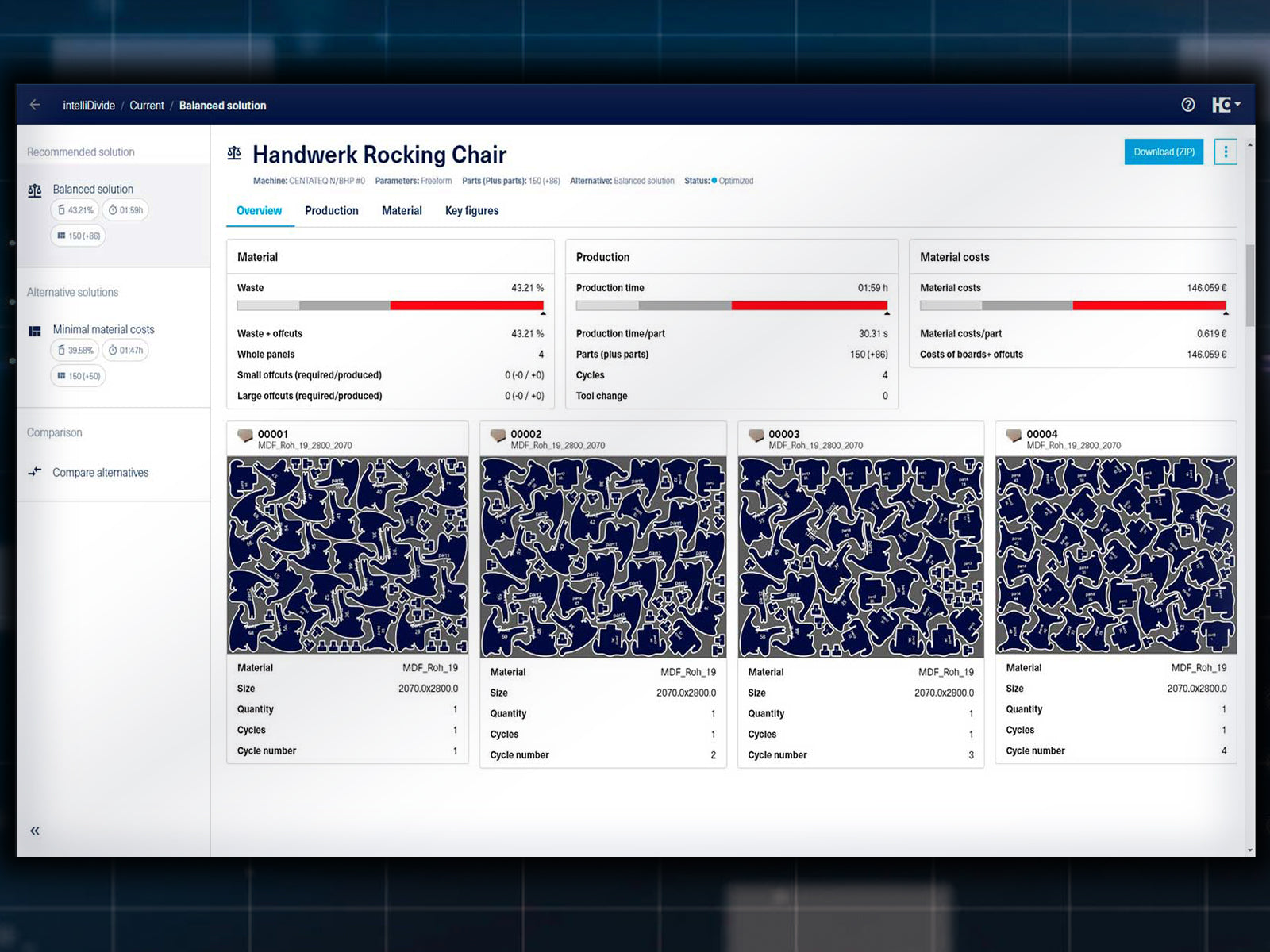 intelliDivide Nesting - Optimization for nesting processes.