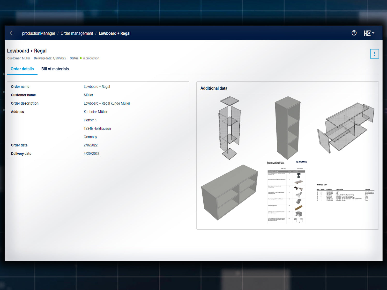 productionManager - Transparency to the workshop